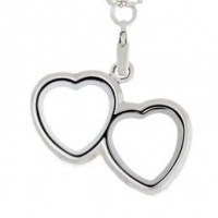 AS93 Curvy Heart CZ Locket with Necklace