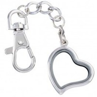 AS92keychain Curvy Heart Locket with Keychain