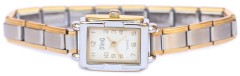 WG104lavender Lavender Rectangle Italian Charm Watch Gold Color Trim