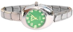 WW421green Green Oblong Italian Charm Watch