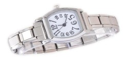 WW628 White Whimsical Numbers Watch Italian Charm Bracelet